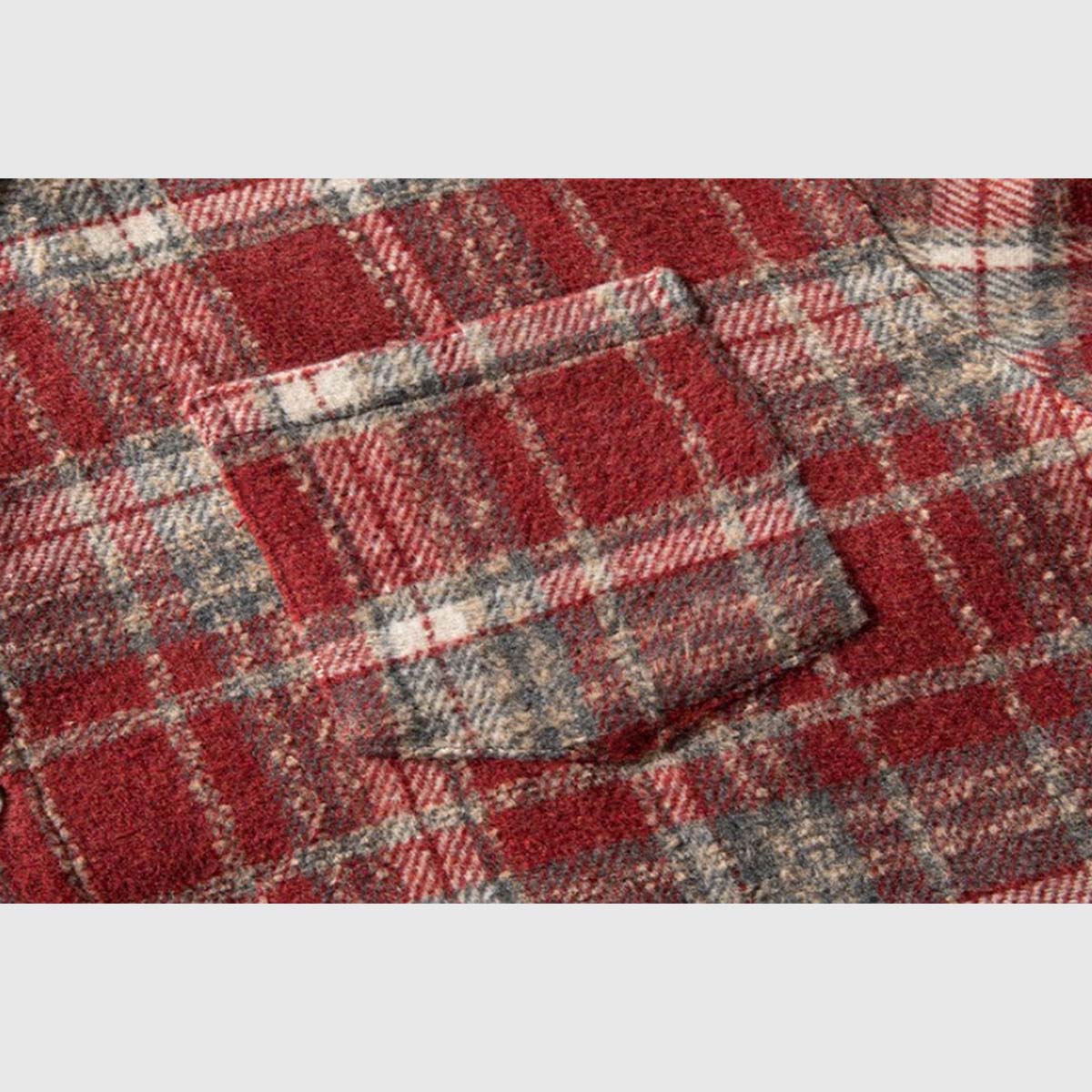 חולצת flannel משובצת בהשראת וינטאג' עם פרטי כפתורים