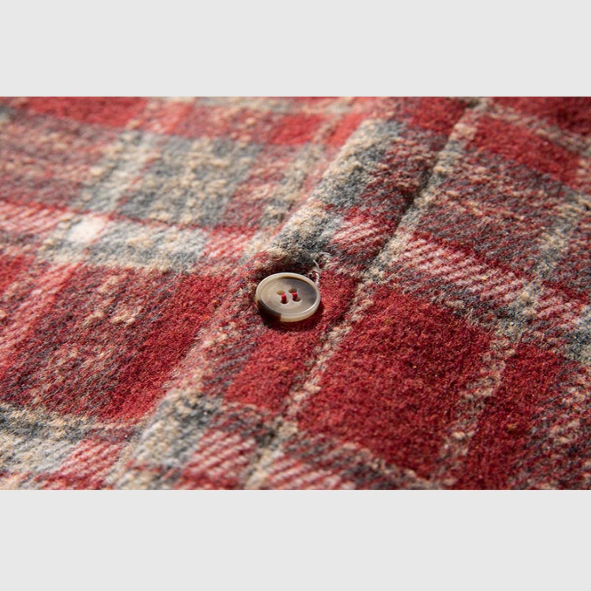 חולצת flannel משובצת בהשראת וינטאג' עם פרטי כפתורים