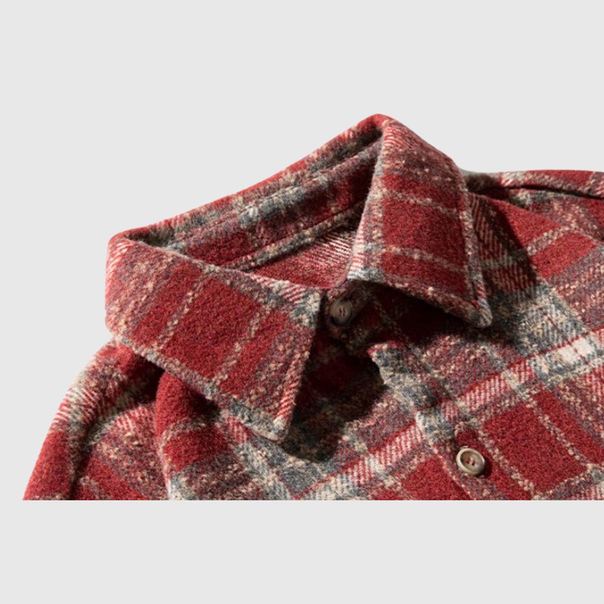 חולצת flannel משובצת בהשראת וינטאג' עם פרטי כפתורים
