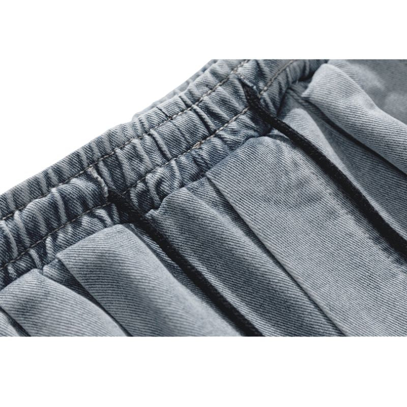 ג'ינס קארגו עם כיסים ועיצוב פ patchwork אופנתי