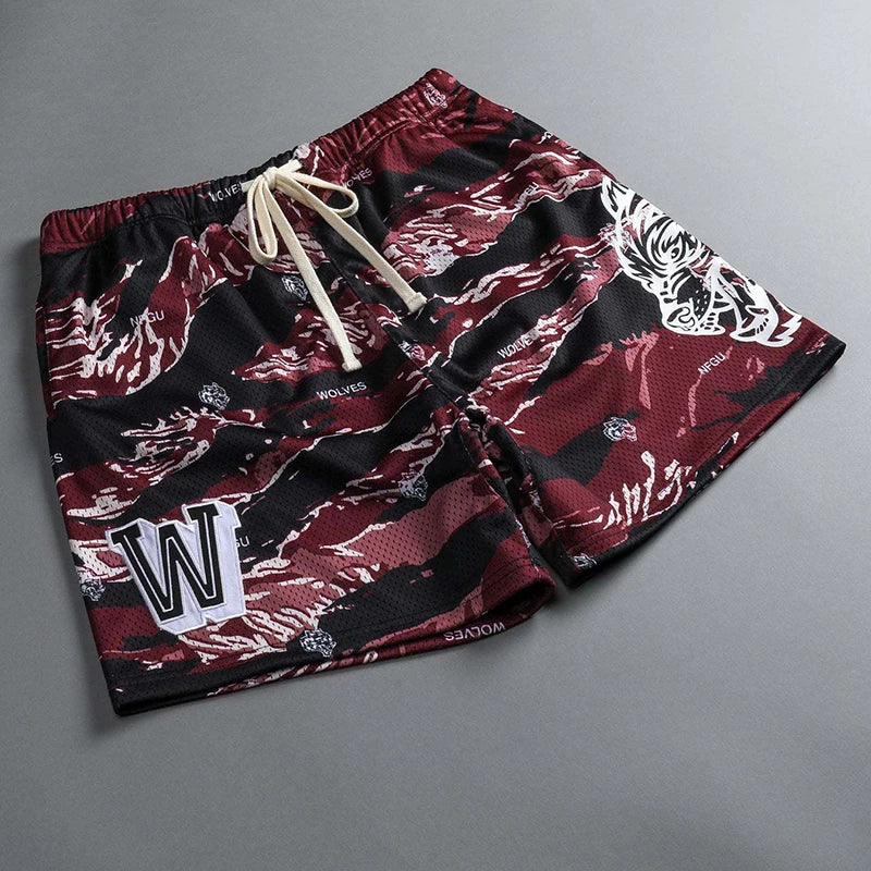 2023New Men Gym Fitness Loose Mesh Shorts Fashion Joggers Summer Quick-dry Cool Shorts Male Casual Beach Shorts Men sport shorts