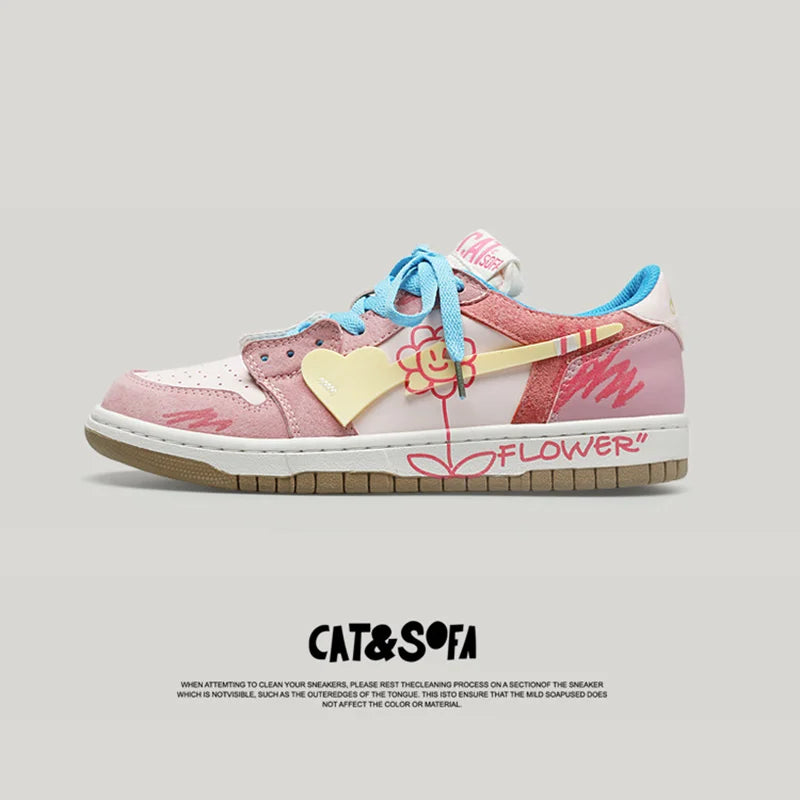 Women Shoes Men Fashion Hip-hop Punk Graffiti Skateboard Shoes Breathable Sneakers Couples Students Outdoor Sports Casual Shoes