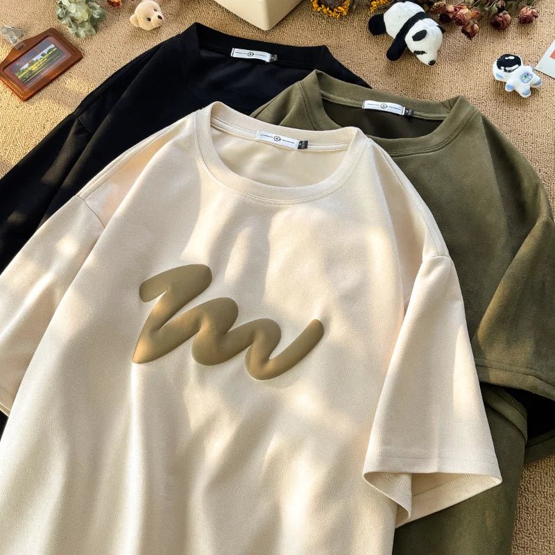 American Foaming Printing Men's T - shirt Harajuku Streetwear Suede Casual Tshirts Oversized Man Tees Round Neck Male Tops - Lucien Store