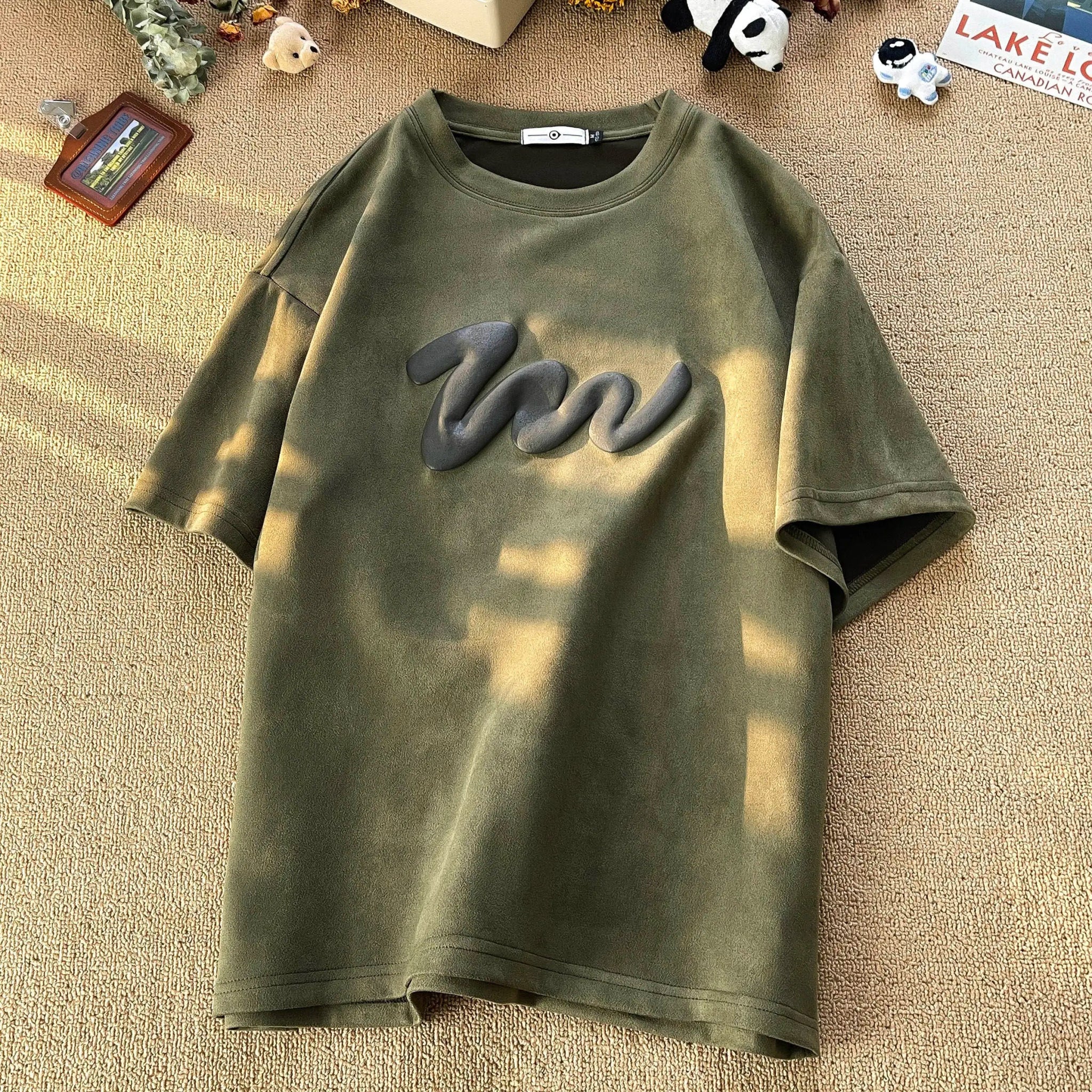American Foaming Printing Men's T - shirt Harajuku Streetwear Suede Casual Tshirts Oversized Man Tees Round Neck Male Tops - Lucien Store