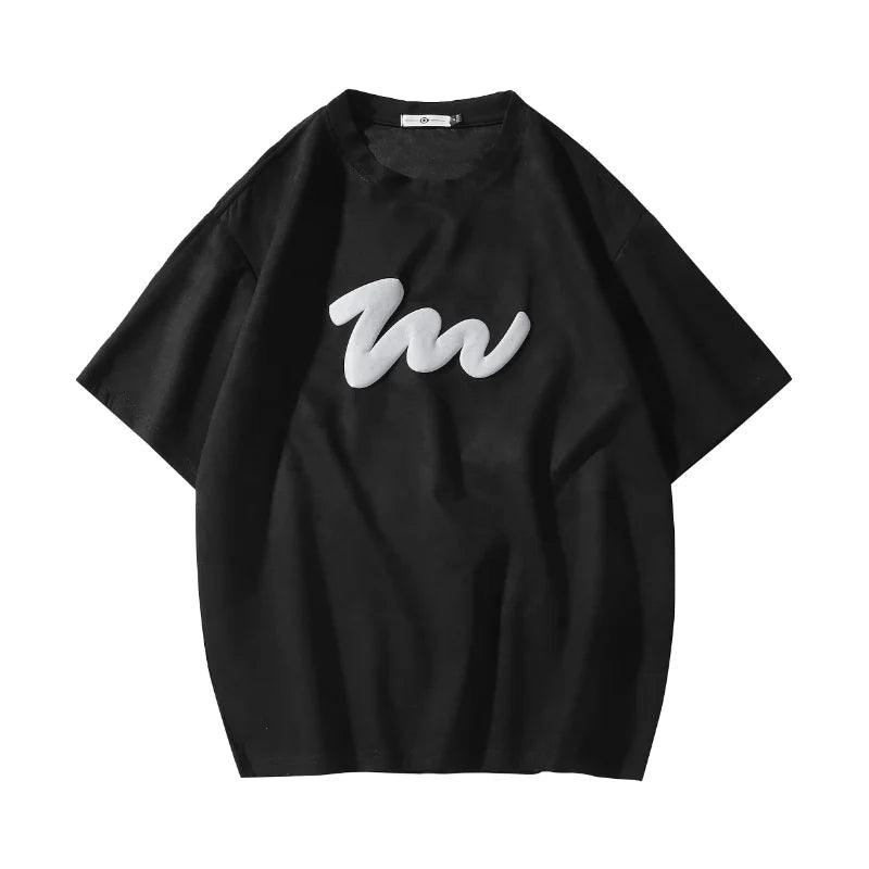 American Foaming Printing Men's T - shirt Harajuku Streetwear Suede Casual Tshirts Oversized Man Tees Round Neck Male Tops - Lucien Store