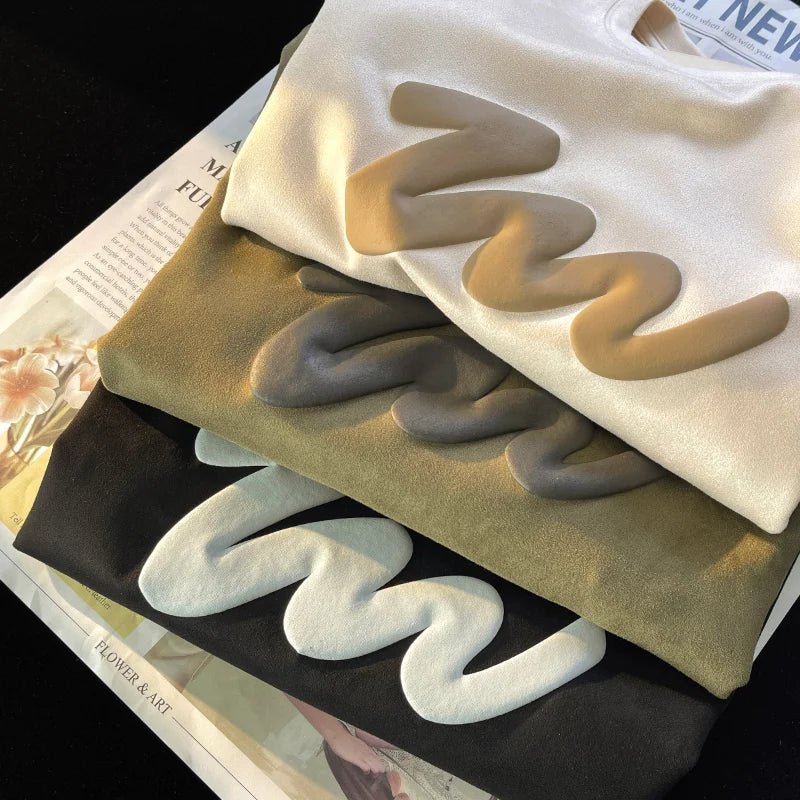 American Foaming Printing Men's T - shirt Harajuku Streetwear Suede Casual Tshirts Oversized Man Tees Round Neck Male Tops - Lucien Store