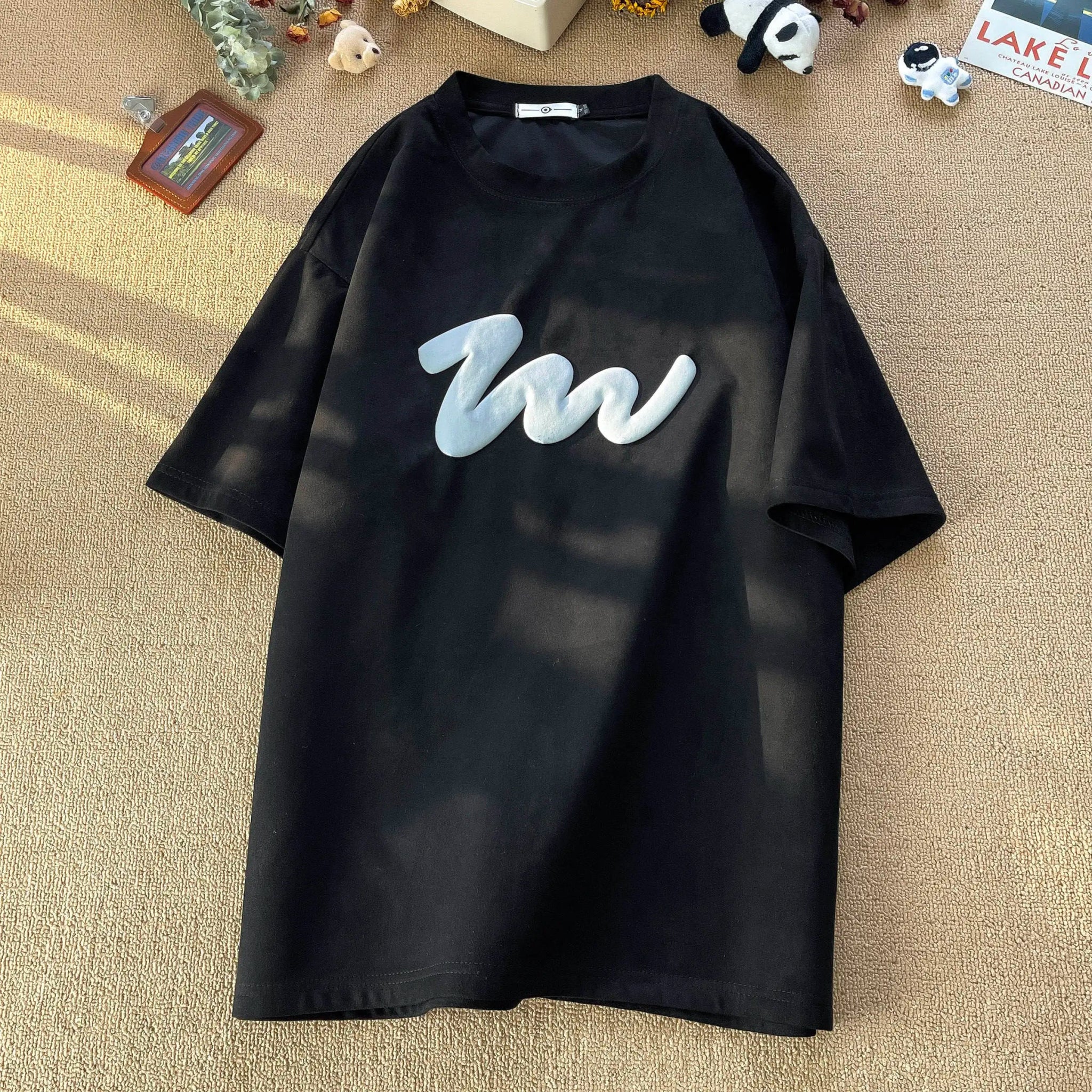 American Foaming Printing Men's T - shirt Harajuku Streetwear Suede Casual Tshirts Oversized Man Tees Round Neck Male Tops - Lucien Store