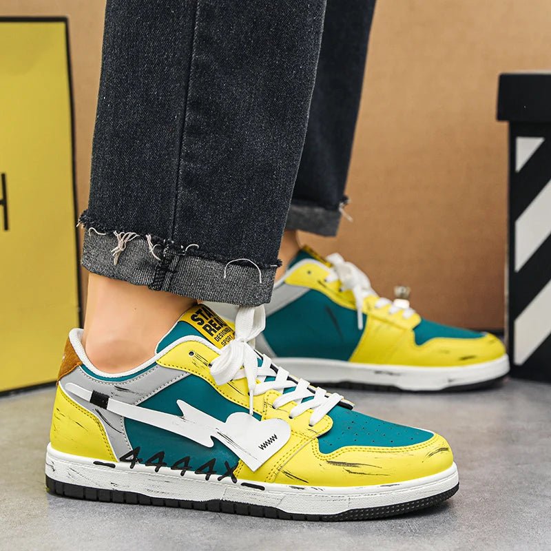Autumn Men's Casual Sneakers Creative Heart Tennis Sport Running Shoes Male Skateboard Flats Sneakers Walking Jogging Trainers - Lucien Store