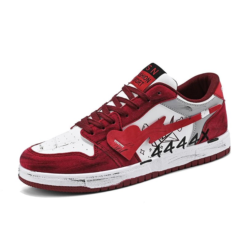 Autumn Men's Casual Sneakers Creative Heart Tennis Sport Running Shoes Male Skateboard Flats Sneakers Walking Jogging Trainers - Lucien Store