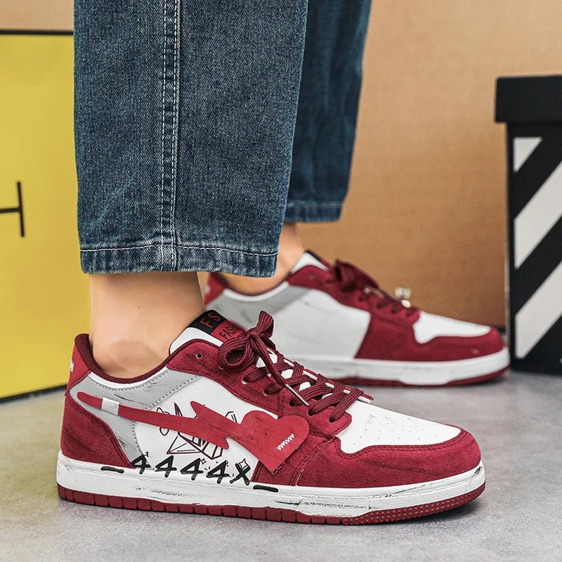 Autumn Men's Casual Sneakers Creative Heart Tennis Sport Running Shoes Male Skateboard Flats Sneakers Walking Jogging Trainers - Lucien Store