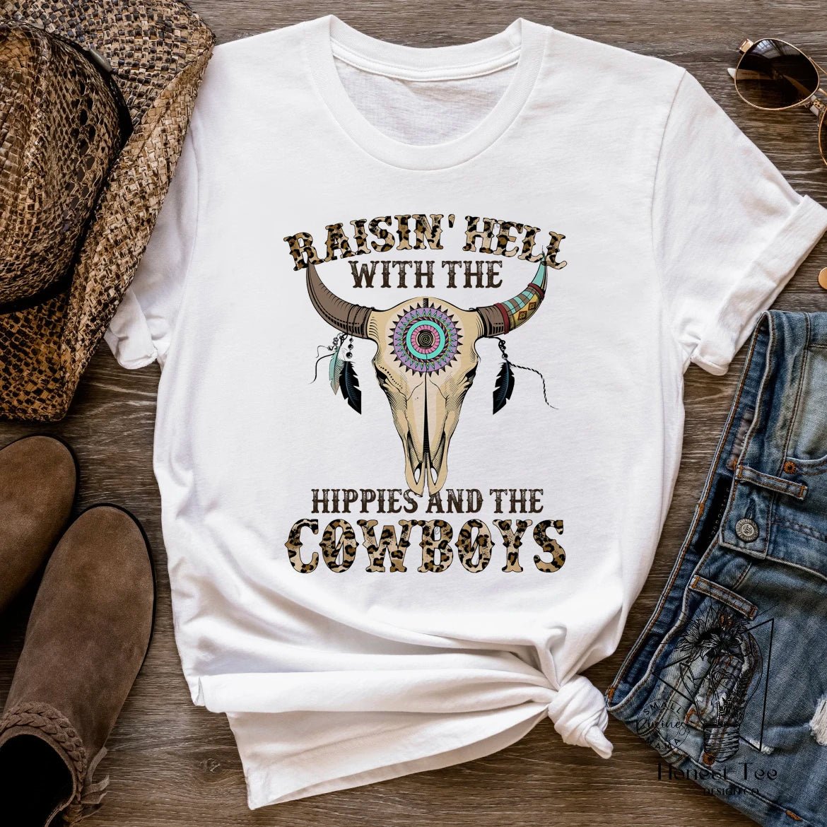 Fashion Versatile Cow Skull Shirt Printed Short Sleeve T - shirt Casual Cute Women's Pattern T - shirt Dress Summer Short Sleeve Wom - Lucien Store