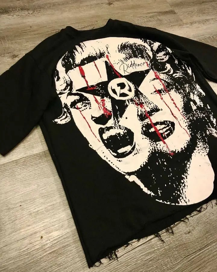 Gothic Punk Oversized Graphic T Shirts Y2k Top Hip Hop Harajuku Short Sleeved Men Women Loose Versatile T Shirt Streetwear Hot - Lucien Store
