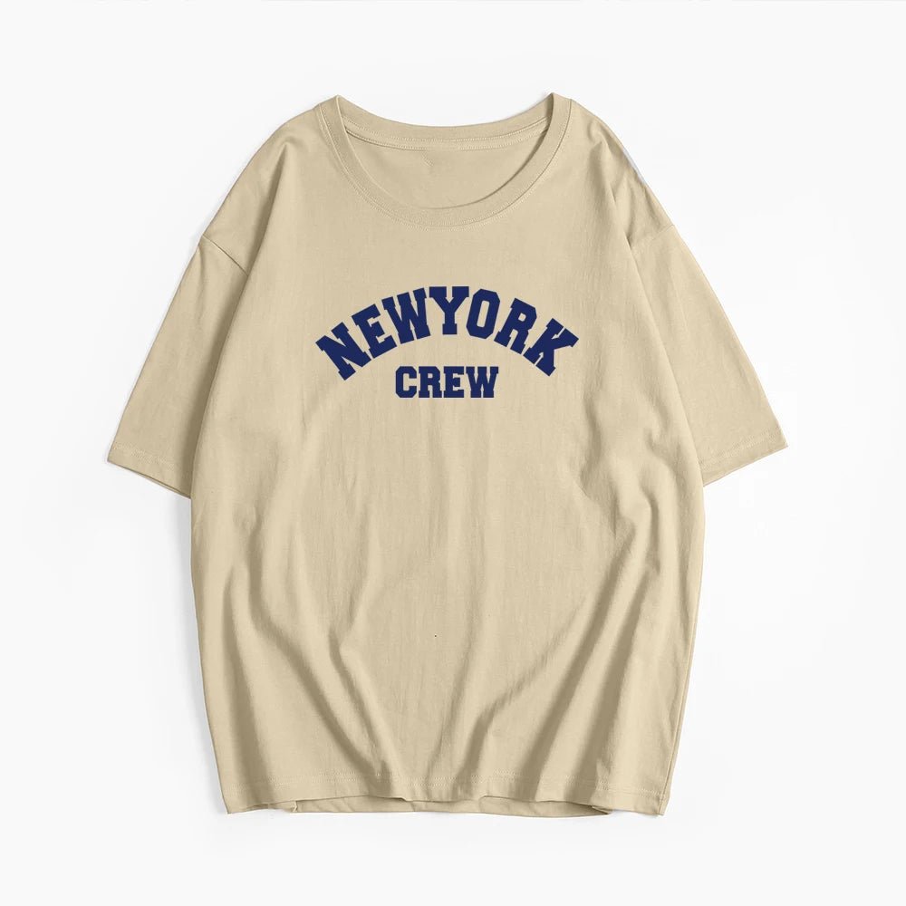 Hirsionsan Oversized Letter Graphic T - shirt Women 2023 Summer Soft O - neck Short Sleeve Tees Female Casual Loose Higt Street Top - Lucien Store