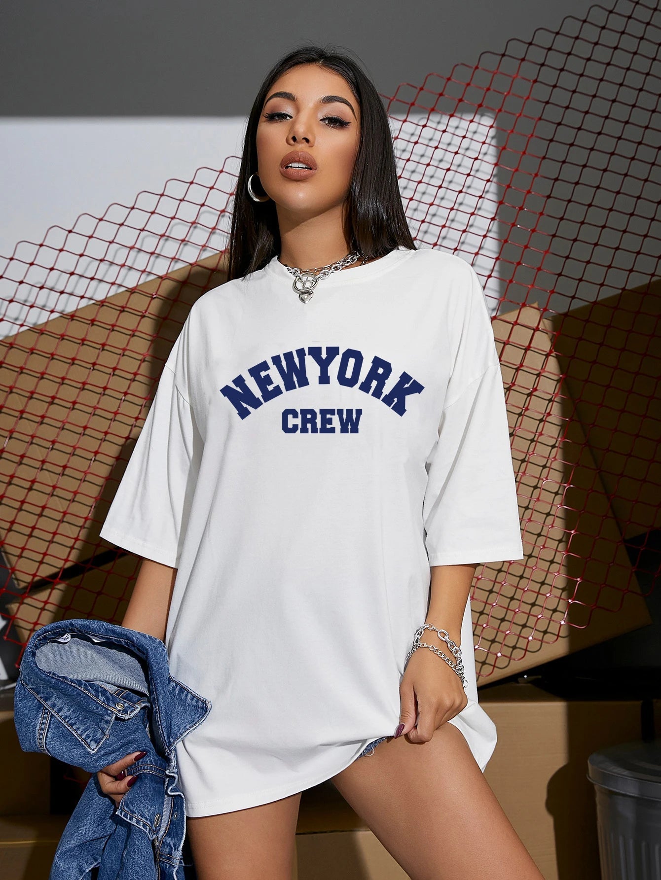 Hirsionsan Oversized Letter Graphic T - shirt Women 2023 Summer Soft O - neck Short Sleeve Tees Female Casual Loose Higt Street Top - Lucien Store