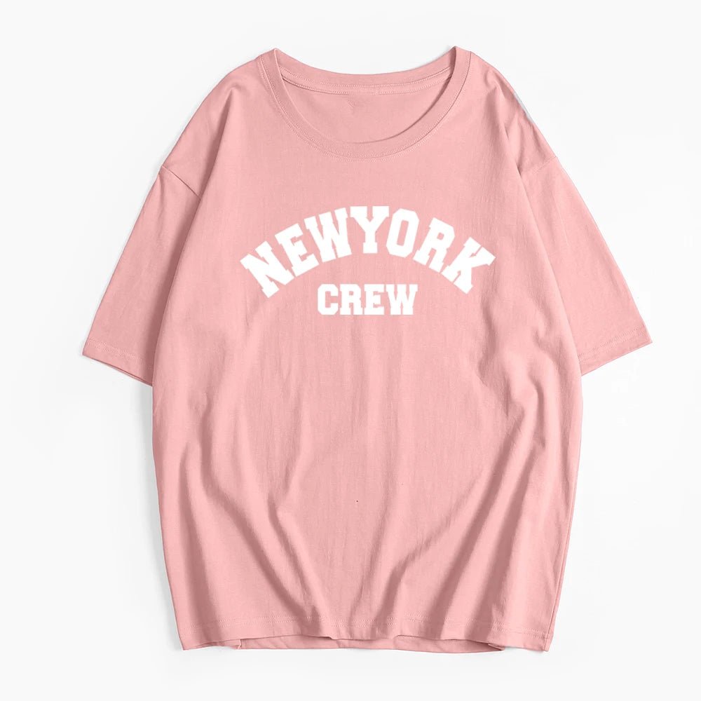 Hirsionsan Oversized Letter Graphic T - shirt Women 2023 Summer Soft O - neck Short Sleeve Tees Female Casual Loose Higt Street Top - Lucien Store