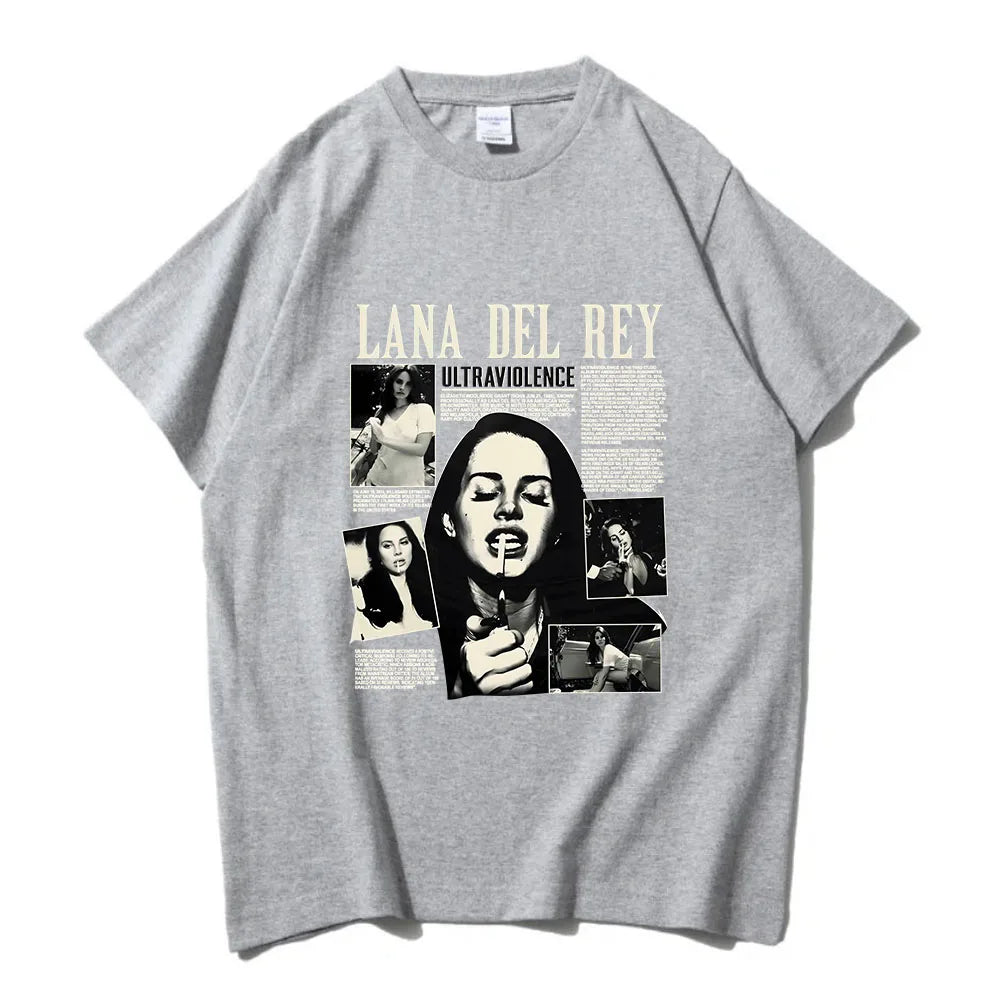Lana Del Rey Singer Printing T - shirt Short Sleeve Cotton Soft Tee - shirt Spring Summer Casual Men/Women Tshirts Camisas O - neck - Lucien Store