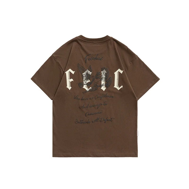 Summer Ins American Retro Printed Graphic T - shirt Summer Y2K Personalized Loose Design Women's Oversized T - shirt Tops - Lucien Store