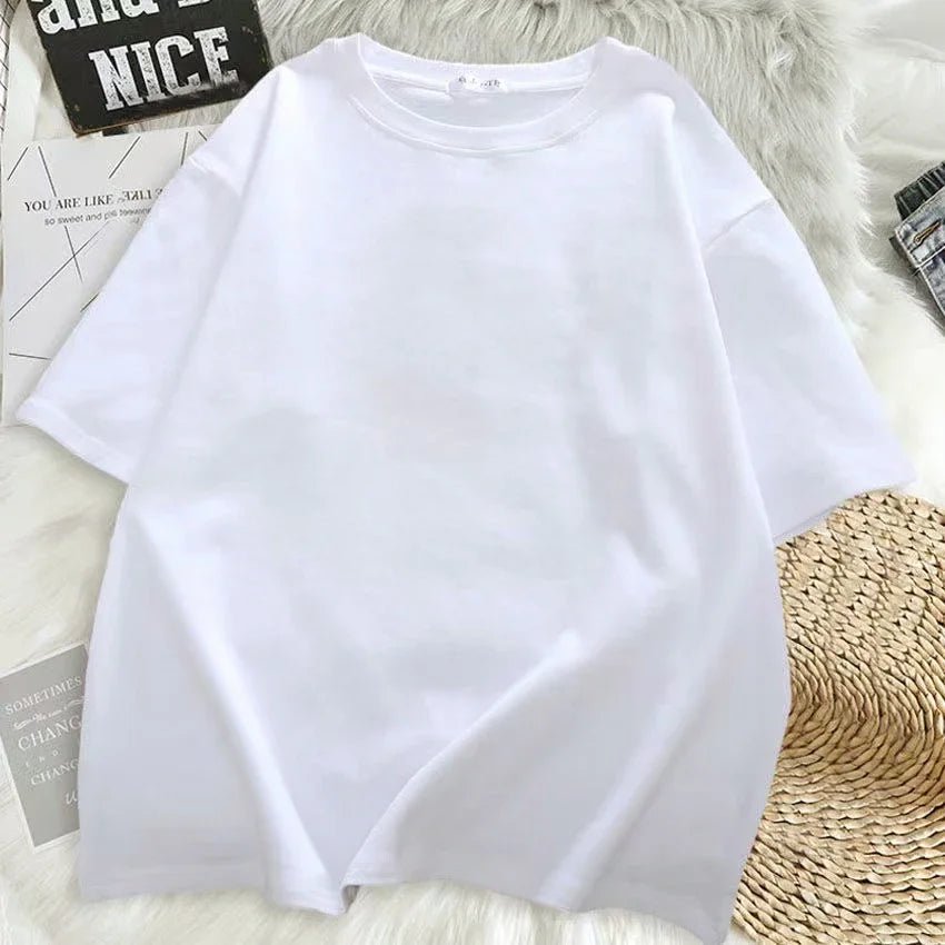 Vintage Letter Printing Oversized Short Sleeve Women TShirt Man Hip Hop Short Sleeve Streetwear T - shirt Clothes Loose Tee - Lucien Store