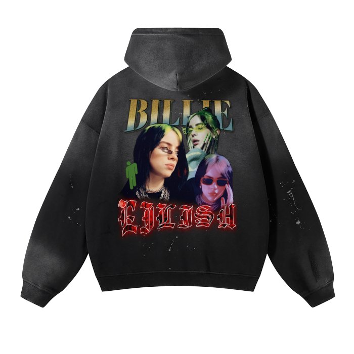 Vintage Wash Frayed Fleece Hoodie - 360 GSM - Lucien Store