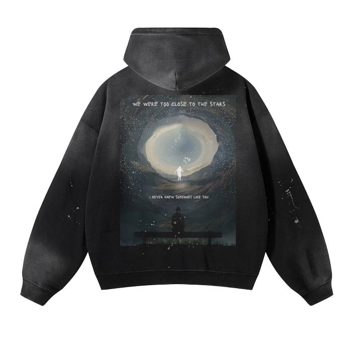 Vintage Wash Frayed Fleece Hoodie - 360 GSM - Lucien Store