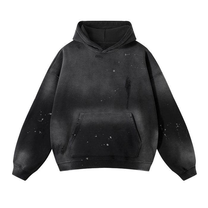 Vintage Wash Frayed Fleece Hoodie - 360 GSM - Lucien Store