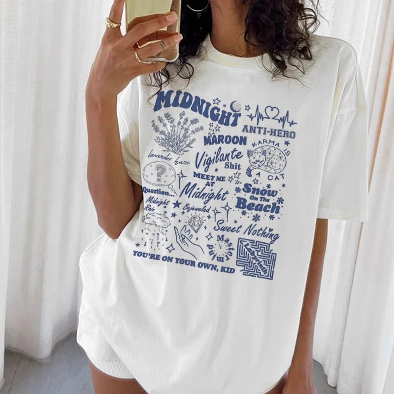 Women Vintage Music Concert T Shirt Casual Short Sleeve Fandom Graphic Tees Trendy Fashion T - Shirts Female Hippie Retro Tops - Lucien Store