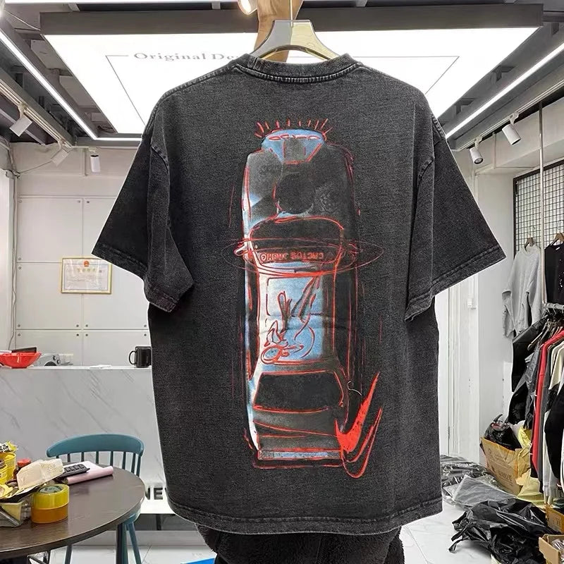 Casual retro wash to make old short-sleeved shirts