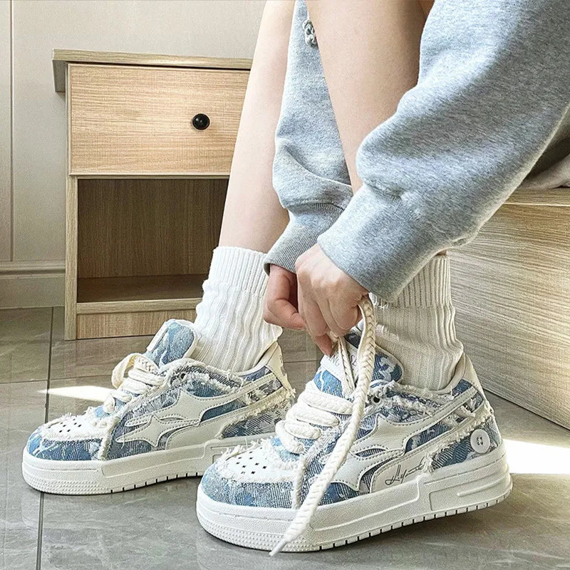 Denim star sneakers