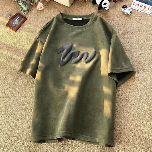 American Foaming Printing Men's T - shirt Harajuku Streetwear Suede Casual Tshirts Oversized Man Tees Round Neck Male Tops - Lucien Store