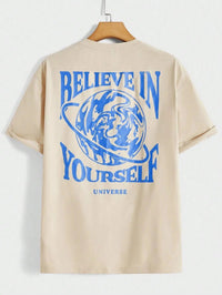 Believe In Yourself Universe Funny Graphic Men Tshirts Cotton Casual Short Sleeve Fashion Breathable Loose Oversized T - Shirt - Lucien Store