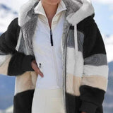 Alaska - striped winter jacket coat for women