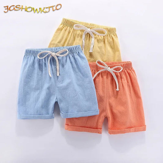 Boys Shorts Kids Shorts Candy Color Girls Children Summer Beach Loose Shorts Casual Pants Cotton & Linen Comfortable 2 - 10Yrs Hot - Lucien Store