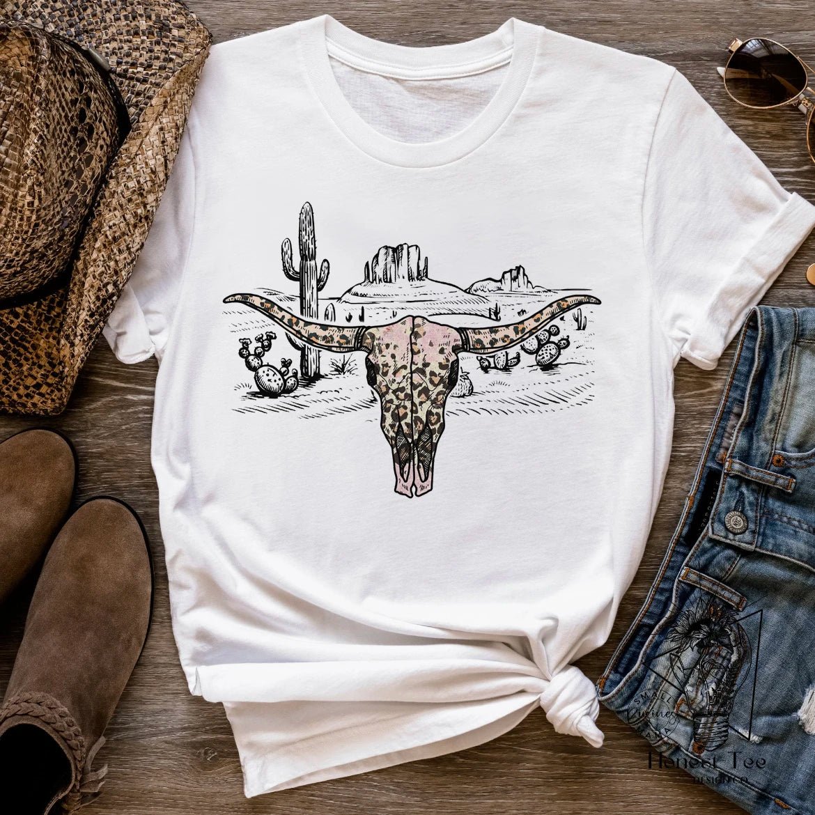 Fashion Versatile Cow Skull Shirt Printed Short Sleeve T - shirt Casual Cute Women's Pattern T - shirt Dress Summer Short Sleeve Wom - Lucien Store