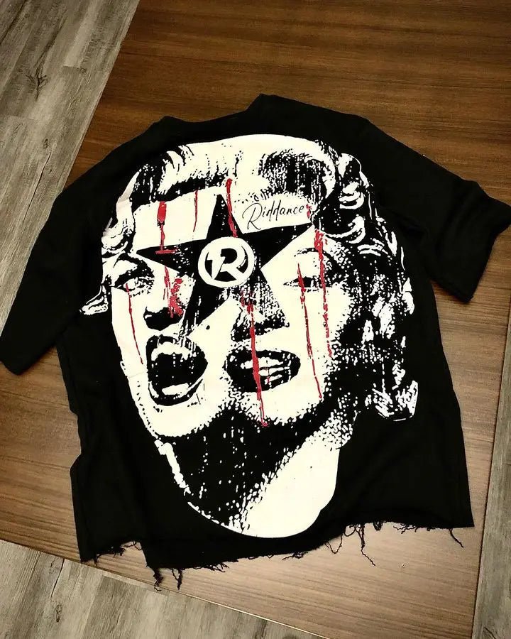 Gothic Punk Oversized Graphic T Shirts Y2k Top Hip Hop Harajuku Short Sleeved Men Women Loose Versatile T Shirt Streetwear Hot - Lucien Store