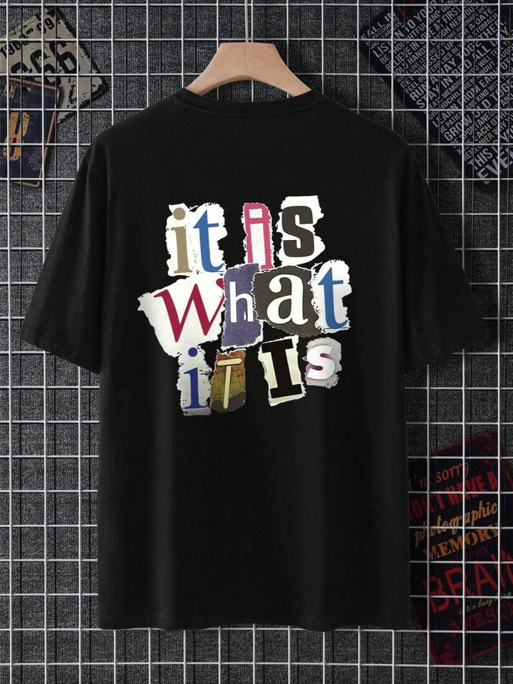 It Is What It Is Letter Graphic Men Tshirt Summer Cotton Fashion Oversized Clothes Casual Hip Hop Tops Loose Soft T - Shirt - Lucien Store