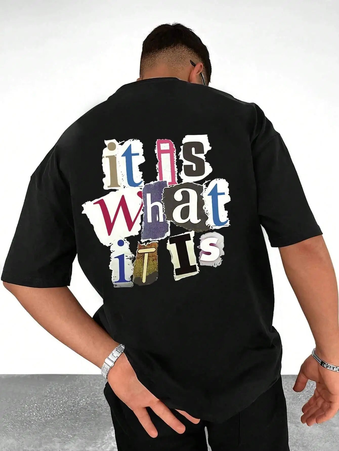 It Is What It Is Letter Graphic Men Tshirt Summer Cotton Fashion Oversized Clothes Casual Hip Hop Tops Loose Soft T - Shirt - Lucien Store