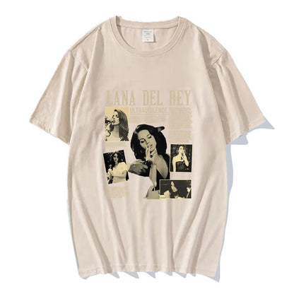 Lana Del Rey T - shirt Famous Singer Graphic Printing Tee - shirt Cotton High Quality Soft Tshirts Short Sleeve Spring Summer Tees - Lucien Store