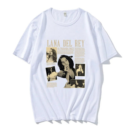 Lana Del Rey T - shirt Famous Singer Graphic Printing Tee - shirt Cotton High Quality Soft Tshirts Short Sleeve Spring Summer Tees - Lucien Store