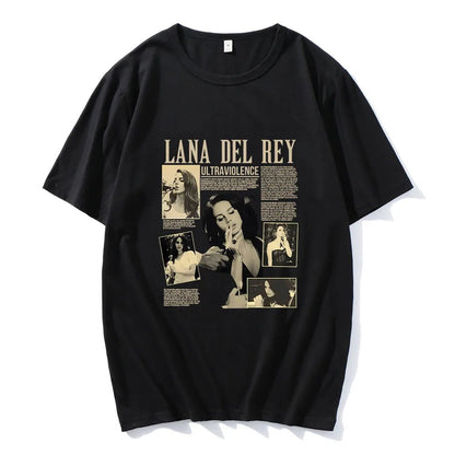 Lana Del Rey T - shirt Famous Singer Graphic Printing Tee - shirt Cotton High Quality Soft Tshirts Short Sleeve Spring Summer Tees - Lucien Store