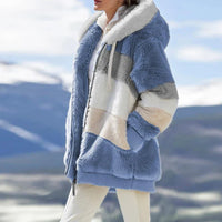 Alaska - striped winter jacket coat for women