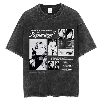 Singer Lana Del Rey Ldr Sailing Washed T - shirt Men Women Fashion Aesthetic Short Sleeve Tees Harajuku Vintage Streetwear T Shirt - Lucien Store