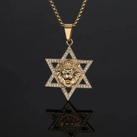 Star of David Lion שרשרת