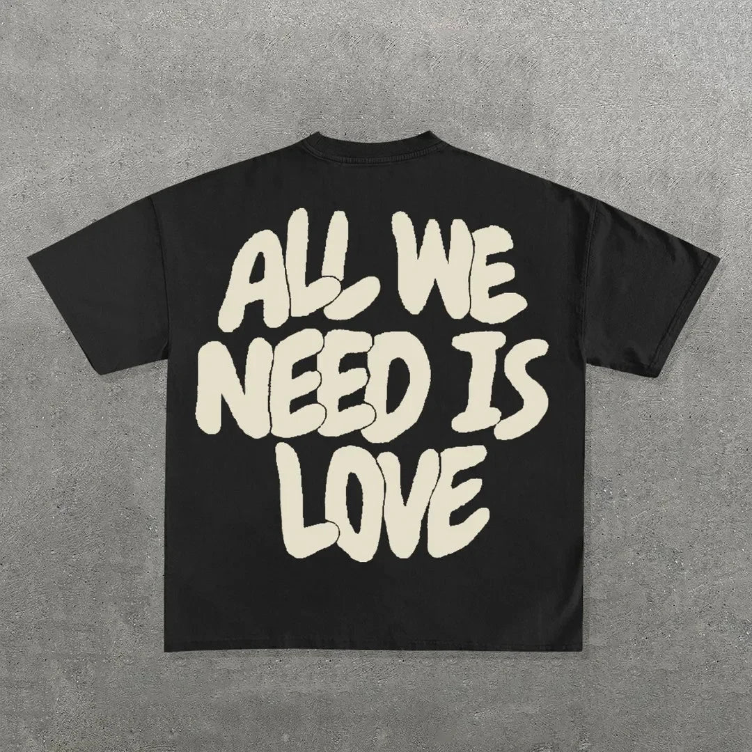 Streetwear Y2k Retro T - Shirt Men's Harajuku Hip Hop Graphic Print Oversized Cotton Crew Neck Gothic Short Sleeve Top Ins - Lucien Store