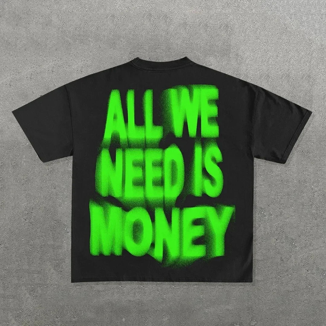 Streetwear Y2k Retro T - Shirt Men's Harajuku Hip Hop Graphic Print Oversized Cotton Crew Neck Gothic Short Sleeve Top Ins - Lucien Store