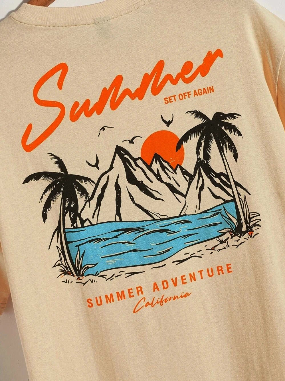 Summer Set Off Again Adventure California Mens T - Shirt Cotton Loose Tee Clothing Fashion Sweat Clothes Oversized Summer Tops - Lucien Store