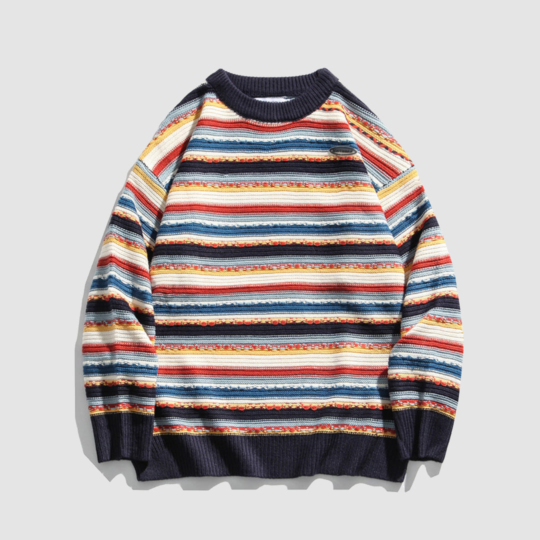 סוודר מק striped שיקי למראה אופנתי