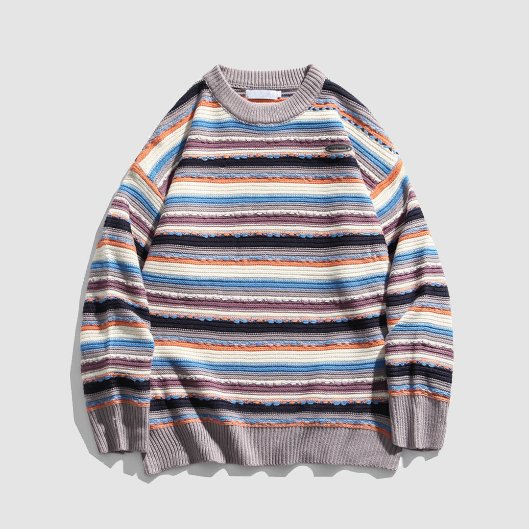 סוודר מק striped שיקי למראה אופנתי