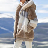 Alaska - striped winter jacket coat for women